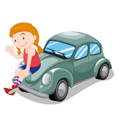 Kids and a car Royalty Free Vector Image - VectorStock