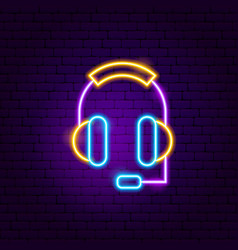 Headset neon sign Royalty Free Vector Image - VectorStock