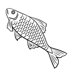 Download Fish outline symbol dark on white background logo Vector Image