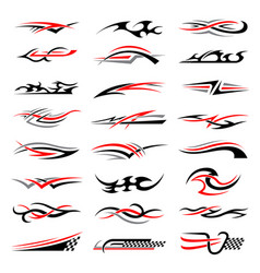 Sports stripes car stickers black color racing Vector Image