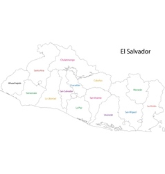 El salvador map Royalty Free Vector Image - VectorStock