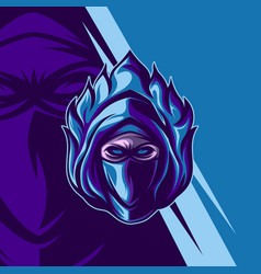 Blue assassin shadow Royalty Free Vector Image