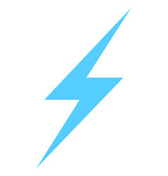 Realistic lightning on blue transparent background