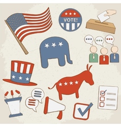 Nine American Elections Icons Royalty Free Vector Image