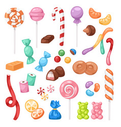 Sweet candies candy bonbon lollipop marmalade Vector Image