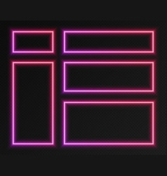 Rectangular red neon frame Royalty Free Vector Image