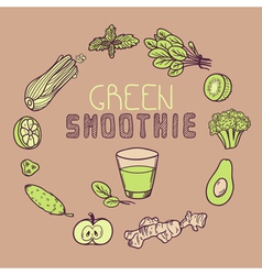 Green smoothie template receipt Royalty Free Vector Image