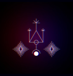 Sacred geometry drawings with glitch effect Vector Image