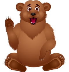 Cute brown bear stuff cartoon Royalty Free Vector Image