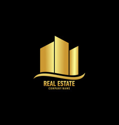 Real eastate building logo Royalty Free Vector Image