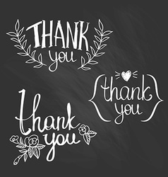 Retro style thank you design elements set Vector Image