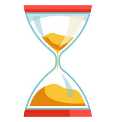 Old sand hourglass flow time leak running timer Vector Image