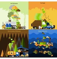 Pollution banners set Royalty Free Vector Image