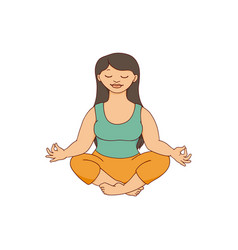 Beautiful plus size curvy woman in vrikshasana Vector Image