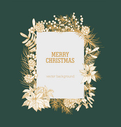 Christmas paper background with poinseyyia Vector Image