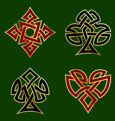 Celtic heart knot - symbols set Royalty Free Vector Image