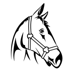 Running draft horse black white Royalty Free Vector Image