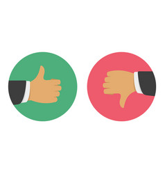 Hand showing thumbs up button Royalty Free Vector Image