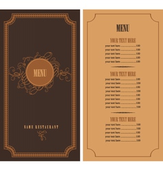 Menu retro vintage style Royalty Free Vector Image