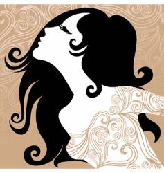 Closeup vintage woman Royalty Free Vector Image