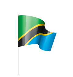 Tanzania flag on a white Royalty Free Vector Image