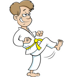 Cartoon boy exercising Royalty Free Vector Image