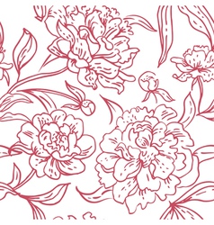 Peony seamless pattern Royalty Free Vector Image