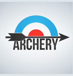 Archery Target And Arrow Logo Isolated On White Vector Image