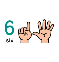 9 kids hand showing number nine hand sign Vector Image