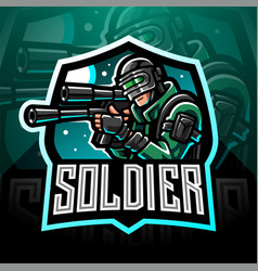 Soldier mascot esport gaming logo Royalty Free Vector Image