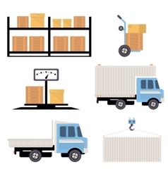 Warehouse Icons Flat Royalty Free Vector Image