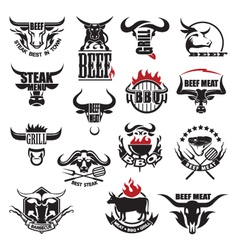 Meat beef icon set Royalty Free Vector Image - VectorStock