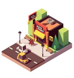 Isometric auto parts shop vector