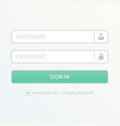 Login screen ui design Royalty Free Vector Image