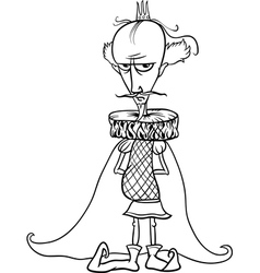 Fat king cartoon coloring page Royalty Free Vector Image
