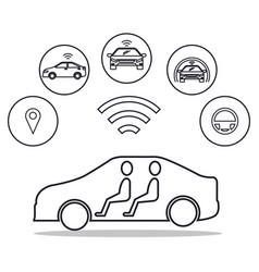 Autonomous car isolated icon Royalty Free Vector Image