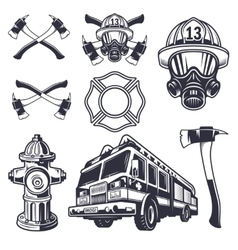 Set of firefighter emblems Royalty Free Vector Image