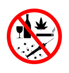 No Drugs Sign Royalty Free Vector Image - Vectorstock