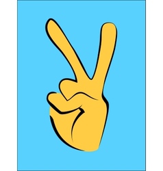 The Victory sign hand gesture Royalty Free Vector Image