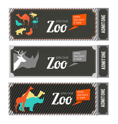 Zoo tickets set Royalty Free Vector Image - VectorStock