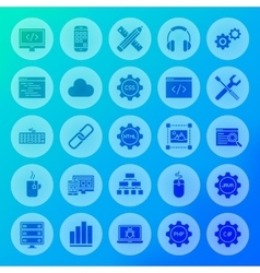 Programming Line Icons Circle Royalty Free Vector Image