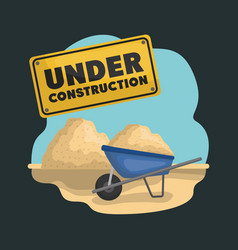 Worker under construction place Royalty Free Vector Image