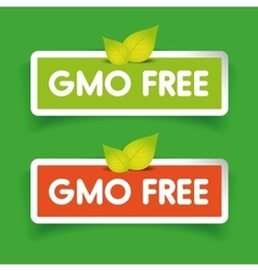 Gmo free label tag red Royalty Free Vector Image