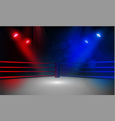 Boxing ring arena and spotlight floodlights Vector Image