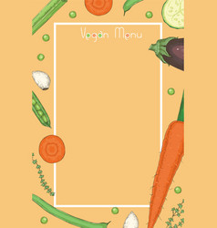 Vegan food menu template Royalty Free Vector Image