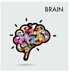 Creative brain idea concept Royalty Free Vector Image