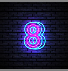 Number symbols collection neon sign design Vector Image