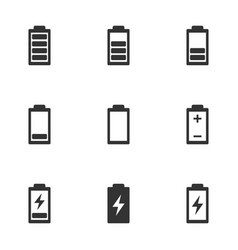 Alkaline battery different sizes icons set Vector Image