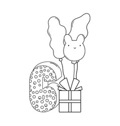 Birthday candle number in black and white Vector Image