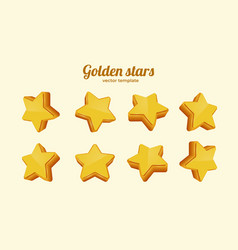 golden stars in different positions collection vector image
